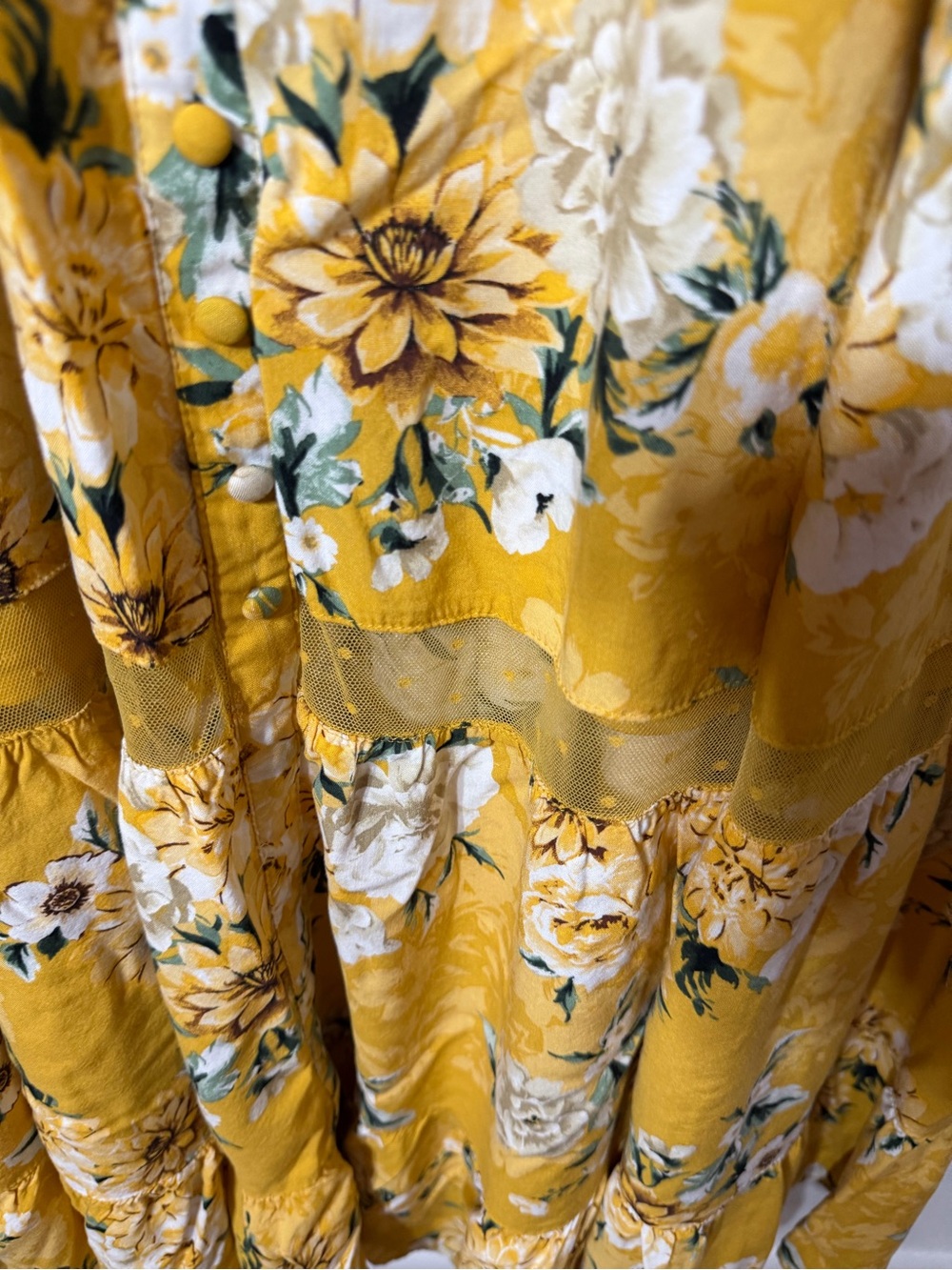 Torrid Size 2 Mustard Yellow Floral Button Front Maxi Dress - Picture 4 of 6
